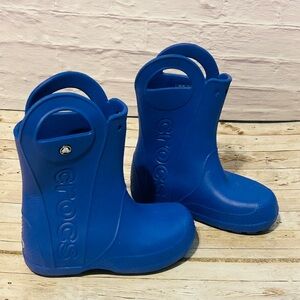 CROCS Kids Handle It Rain Boots Waterproof Size J1 Blue